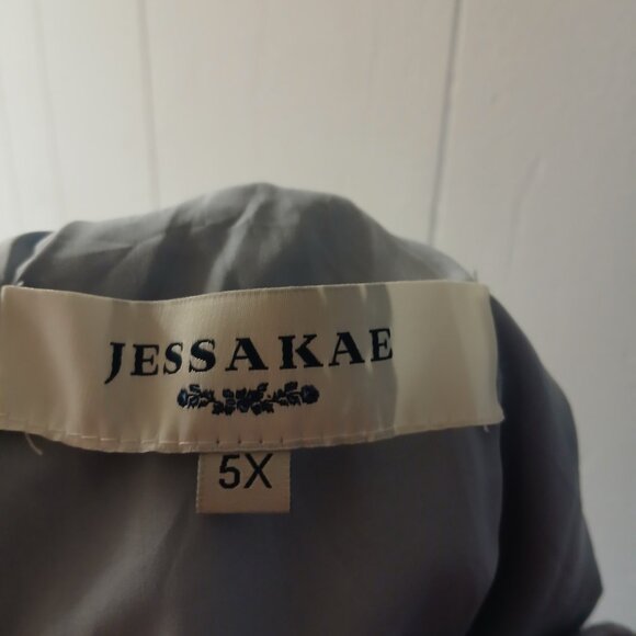 JessaKae Dusty Blue Jeanne Dress Plus Size (5x) - Picture 6 of 7